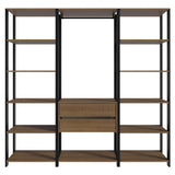 Closet Abierto Valencia Marron y Negro 188x180cm con Diez Entrepaños - CLOSETS | Bylmo