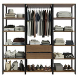Closet Abierto Valencia Marron y Negro 188x180cm con Diez Entrepaños - CLOSETS | Bylmo