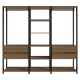 Closet Abierto Valencia Marron y Negro 199x180cm con Diez Entrepaños - CLOSETS | Bylmo