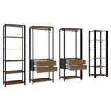 Closet Abierto Valencia Marron y Negro 258x180cm con Diez Entrepaños Modular - CLOSETS | Bylmo