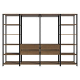 Closet Abierto Valencia Marron y Negro 258x180cm con Diez Entrepaños Modular - CLOSETS | Bylmo