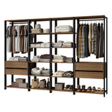 Closet Abierto Valencia Marron y Negro 258x180cm con Diez Entrepaños - CLOSETS | Bylmo