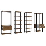 Closet Abierto Valencia Marron y Negro 258x180cm con Diez Entrepaños - CLOSETS | Bylmo
