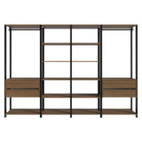 Closet Abierto Valencia Marron y Negro 258x180cm con Diez Entrepaños - CLOSETS | Bylmo