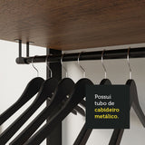 Closet Abierto Valencia Marron y Negro 358x180cm con Diez Entrepaños Modular - CLOSETS | Bylmo