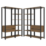 Closet Abierto Valencia Marron y Negro 358x180cm con Diez Entrepaños - CLOSETS | Bylmo