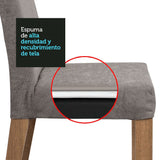 Combo Comedor y Sillas Anne Marron con Gris y Plata 90x79cm Cuadrado de Cuatro Puestos con Cuatro Sillas - COMEDORES | Bylmo