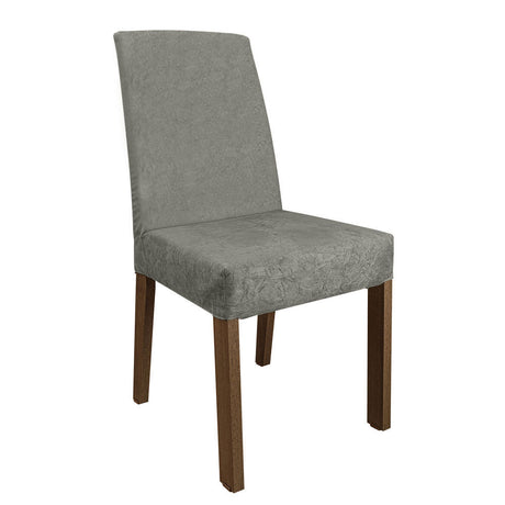Combo Comedor y Sillas Anne Marron con Gris y Plata 90x79cm Cuadrado de Cuatro Puestos con Cuatro Sillas - COMEDORES | Bylmo