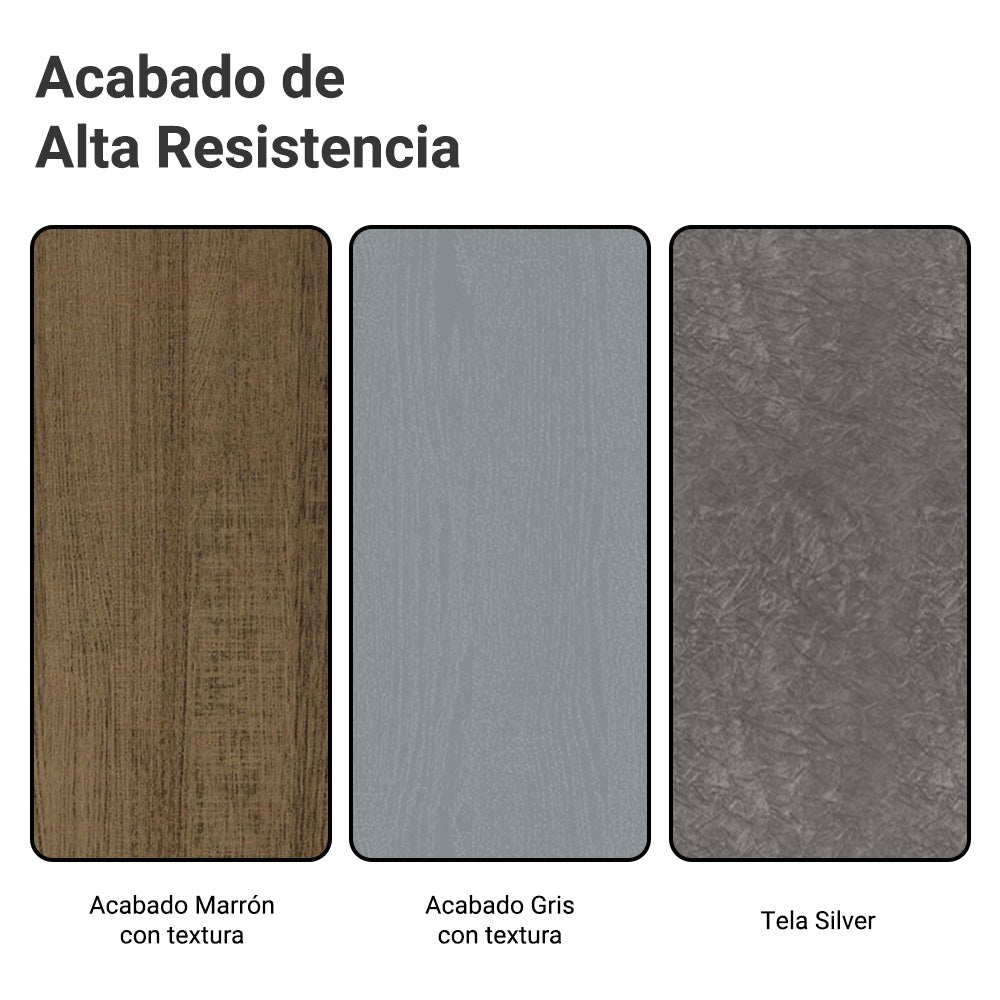 Combo Comedor y Sillas Anne Marron con Gris y Plata 90x79cm Cuadrado de Cuatro Puestos con Cuatro Sillas - COMEDORES | Bylmo