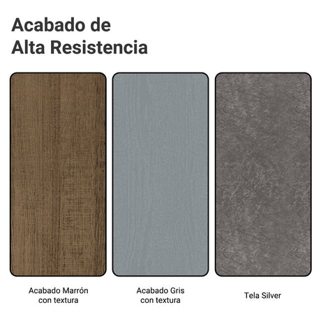Combo Comedor y Sillas Anne Marron con Gris y Plata 90x79cm Cuadrado de Cuatro Puestos con Cuatro Sillas - COMEDORES | Bylmo