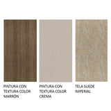 Combo Comedor y Sillas Ashley Marron con Crema y Plata 160x79cm Cuadrado de Cuatro Puestos con Cuatro Sillas - COMEDORES | Bylmo