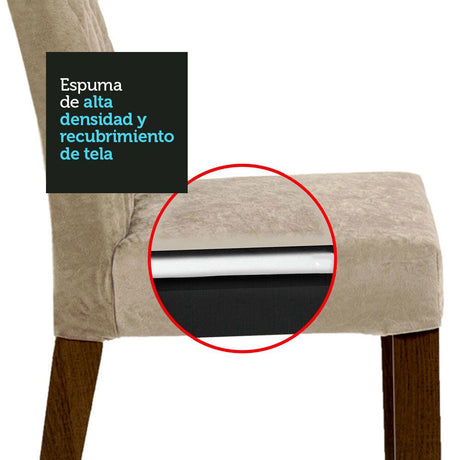 Combo Comedor y Sillas Britney Marron y Gris 160x79cm Cuadrado de Seis Puestos con Seis Sillas - COMEDORES | Bylmo