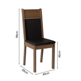 Combo Comedor y Sillas Claire Marron y Negro 90x78cm Cuadrado de Cuatro Puestos con Cuatro Sillas - COMEDORES | Bylmo