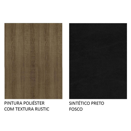 Combo Comedor y Sillas Débora Marron y Negro 90x76cm Cuadrado de Cuatro Puestos con Cuatro Sillas - COMEDORES | Bylmo