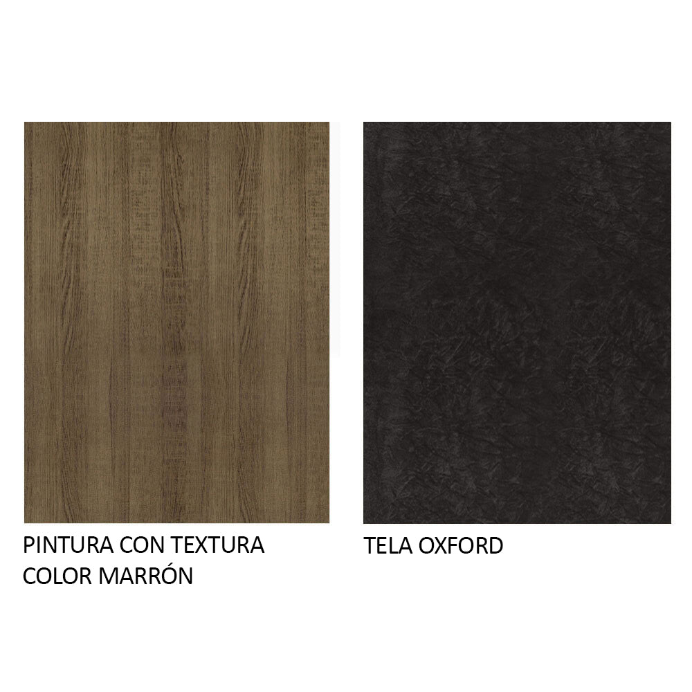 Combo Comedor y Sillas Evelin Marron y Negro Oxford 90x78cm Cuadrado de Cuatro Puestos con Cuatro Sillas - COMEDORES | Bylmo