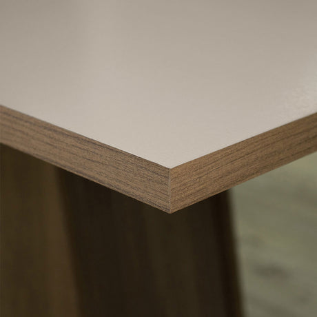 Combo Comedor y Sillas Flavia Marron y Crema 160x79cm Cuadrado de Cuatro Puestos con Cuatro Sillas - COMEDORES | Bylmo