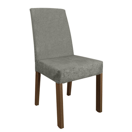 Combo Comedor y Sillas Karina Marron con Gris y Plata 90x78cm Cuadrado de Cuatro Puestos con Cuatro Sillas - COMEDORES | Bylmo