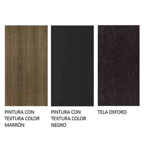 Combo Comedor y Sillas Karina Marron y Negro Oxford 90x78cm Cuadrado de Cuatro Puestos con Cuatro Sillas - COMEDORES | Bylmo