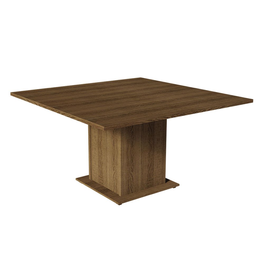 Combo Comedor y Sillas Leila Marron con Plata y Plata 136x77cm Cuadrado de Ocho Puestos con Ocho Sillas - COMEDORES | Bylmo