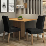 Combo Comedor y Sillas Manu Marron Oxford 104x78cm Cuadrado de Dos Puestos con Dos Sillas - COMEDORES | Bylmo