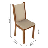 Combo Comedor y Sillas Moscou Marron con Crema y Beige 90x78cm Cuadrado de Cuatro Puestos con Cuatro Sillas - COMEDORES | Bylmo