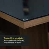 Combo Comedor y Sillas Patricia Marron y Negro 160x79cm Cuadrado de Seis Puestos con Seis Sillas - COMEDORES | Bylmo