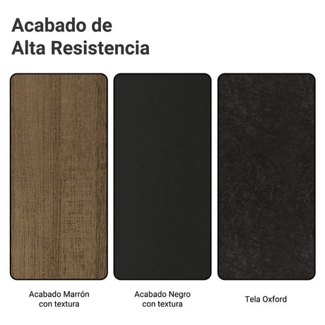 Combo Comedor y Sillas Patricia Marron y Negro Oxford 160x80cm Cuadrado de Seis Puestos con Seis Sillas - COMEDORES | Bylmo