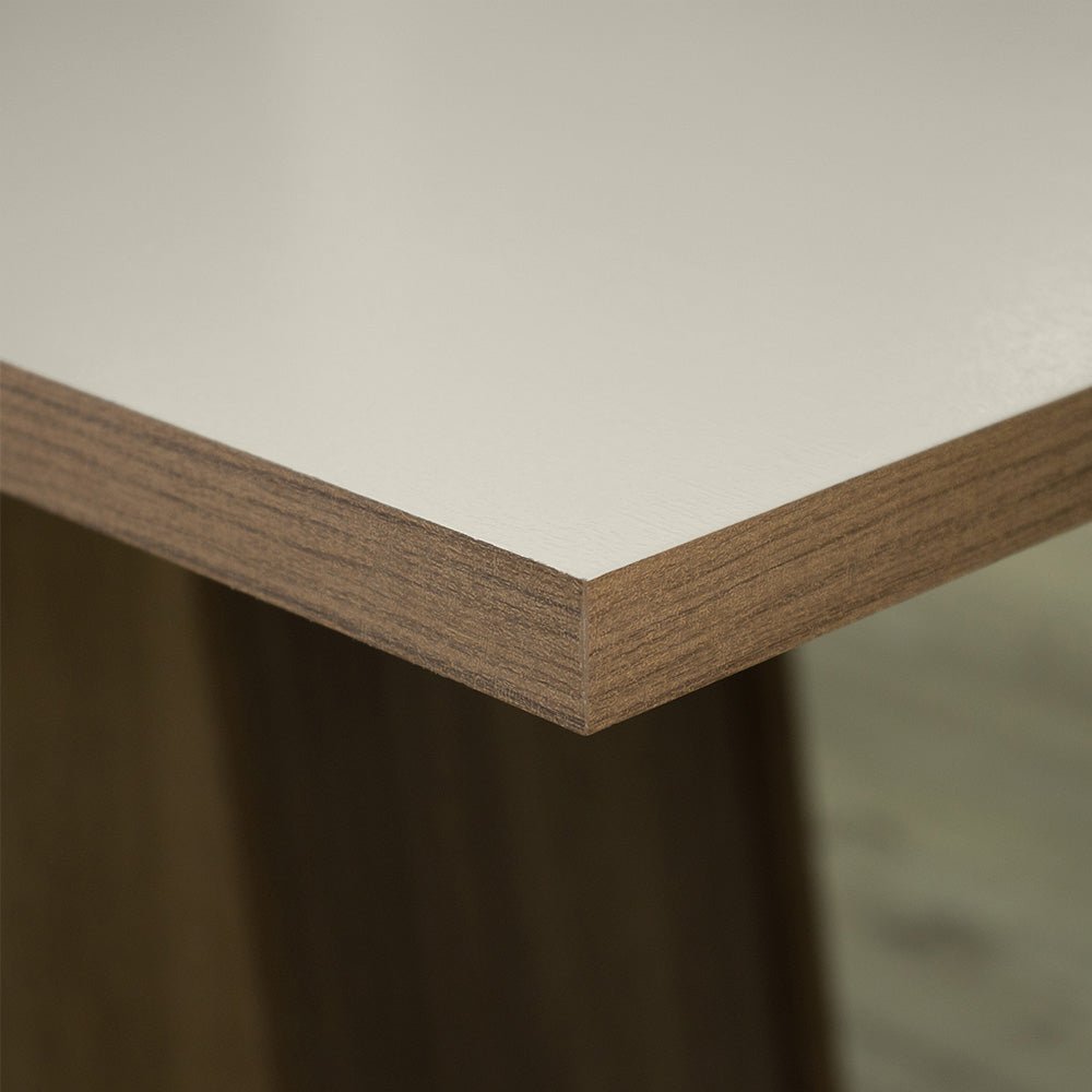 Combo Comedor y Sillas Renata Marron con Crema y Plata 160x79cm Cuadrado de Seis Puestos con Seis Sillas - COMEDORES | Bylmo
