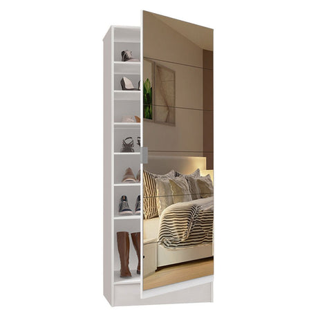 Zapatero Isis Blanco 186.5x12.3cm Con Espejo - ZAPATEROS | Bylmo