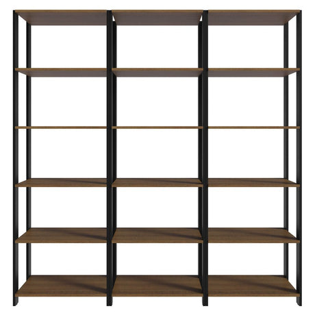 Estantería Rectangular Marron y Negro 185.8x52.5cm Transformable - BIBLIOTECAS Y ESTANTERIAS | Bylmo
