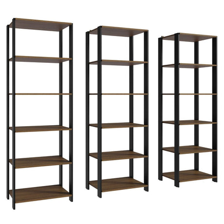 Estantería Rectangular Marron y Negro 185.8x52.5cm Transformable - BIBLIOTECAS Y ESTANTERIAS | Bylmo