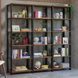 Estantería Rectangular Marron y Negro 185.8x52.5cm Transformable - BIBLIOTECAS Y ESTANTERIAS | Bylmo