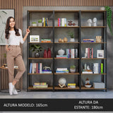Estantería Rectangular Marron y Negro 185.8x52.5cm Transformable - BIBLIOTECAS Y ESTANTERIAS | Bylmo