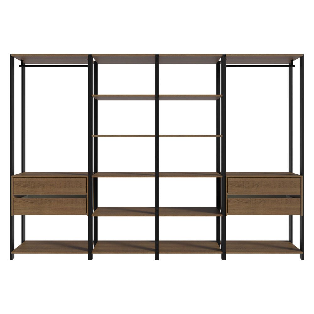 Estantería Rectangular Marron y Negro 185.8x71.8cm Transformable - BIBLIOTECAS Y ESTANTERIAS | Bylmo