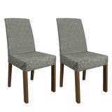 Kit x 2 Sillas Comedor Marron y Plata 45x94cm con Espaldar Liso - SILLAS Y BUTACOS | Bylmo
