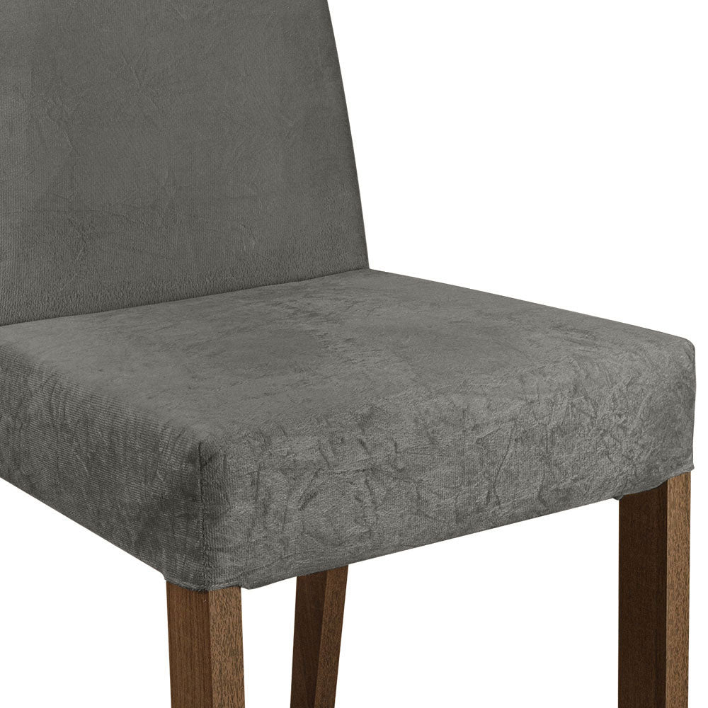 Kit x 2 Sillas Comedor Marron y Plata 45x94cm con Espaldar Liso - SILLAS Y BUTACOS | Bylmo