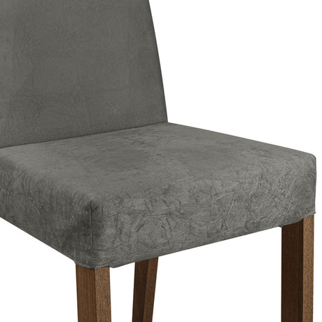 Kit x 2 Sillas Comedor Marron y Plata 45x94cm con Espaldar Liso - SILLAS Y BUTACOS | Bylmo