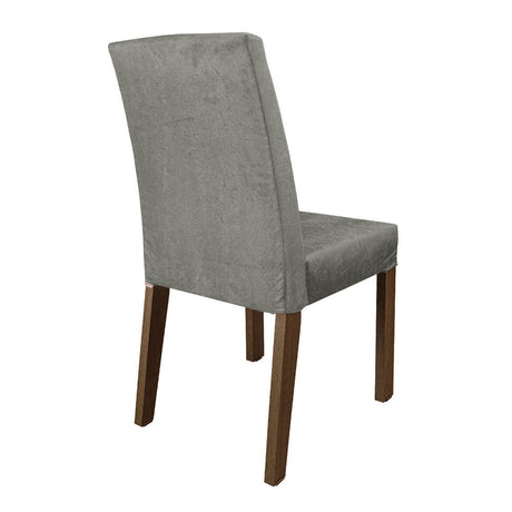 Kit x 2 Sillas Comedor Marron y Plata 45x94cm con Espaldar Ondulado - SILLAS Y BUTACOS | Bylmo
