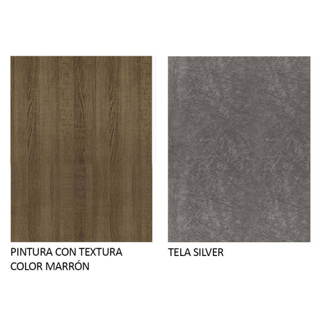 Kit x 2 Sillas Comedor Marron y Plata 45x94cm con Espaldar Ondulado - SILLAS Y BUTACOS | Bylmo