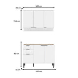 Cocina Integral Alpha Blanco 120x80cm Sin Mesón - COCINAS | Bylmo