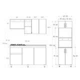 Cocina Integral Rosy Rovere 150x190cm Con Mesón y Estufa Lado Izquierdo - COCINAS | Bylmo