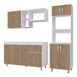 Cocina Integral Rosy Rovere 150x190cm Sin Mesón y Con Alacena - COCINAS | Bylmo