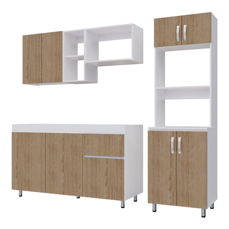 Cocina Integral Rosy Rovere 150x190cm Sin Mesón y Con Alacena - COCINAS | Bylmo