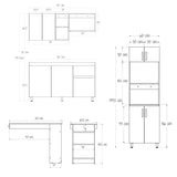 Cocina Integral Rosy Rovere 150x190cm Sin Mesón y con Alacena y Barra Auxiliar - COCINAS | Bylmo