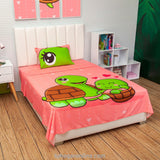 Sábana Infantil Zoo Tortugas Rosado Para Cama Sencilla 100 X 190 Cm - SABANAS | Bylmo