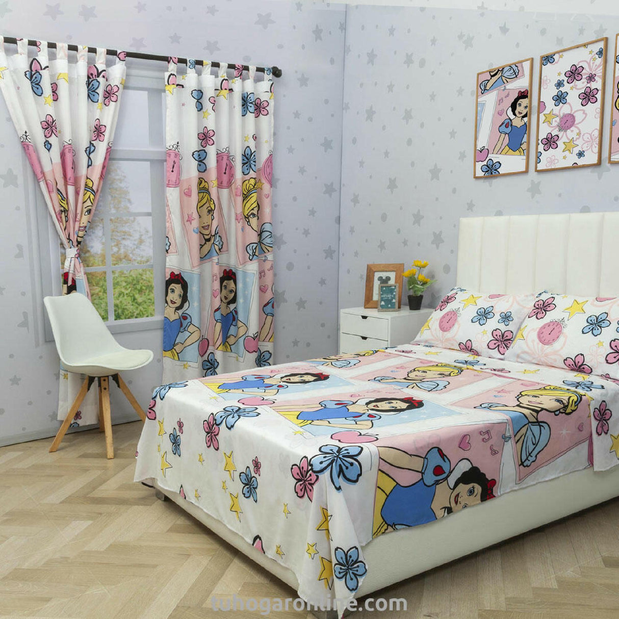 Juego de Sábanas Infantil Disney Princesas Blanco Para Cama Doble 140 X 190 Cm - SABANAS | Bylmo