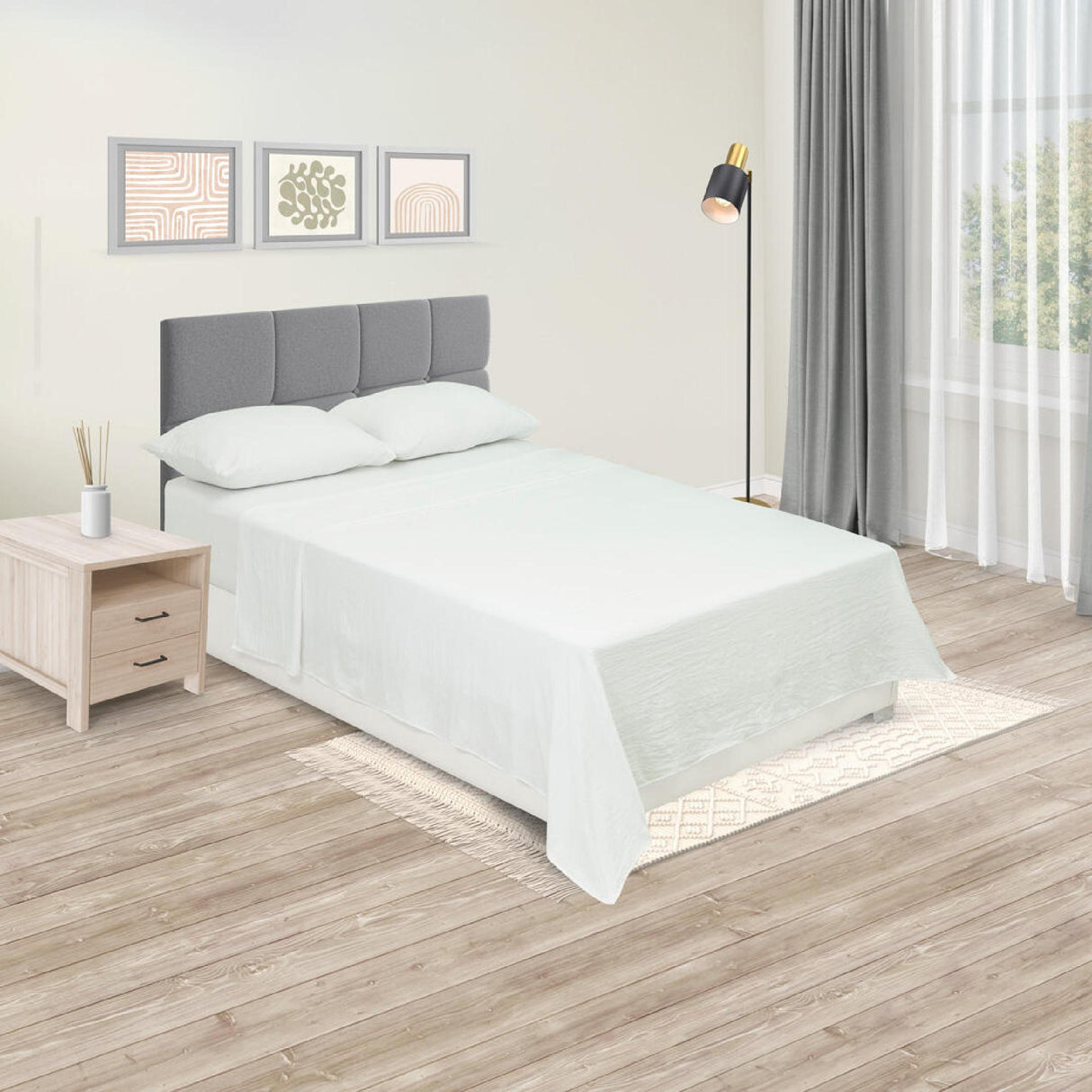 Juego de Sábanas Cotton Sense Fondo Entero Blanco Para Cama Sencilla 100 X 190 Cm - SABANAS | Bylmo