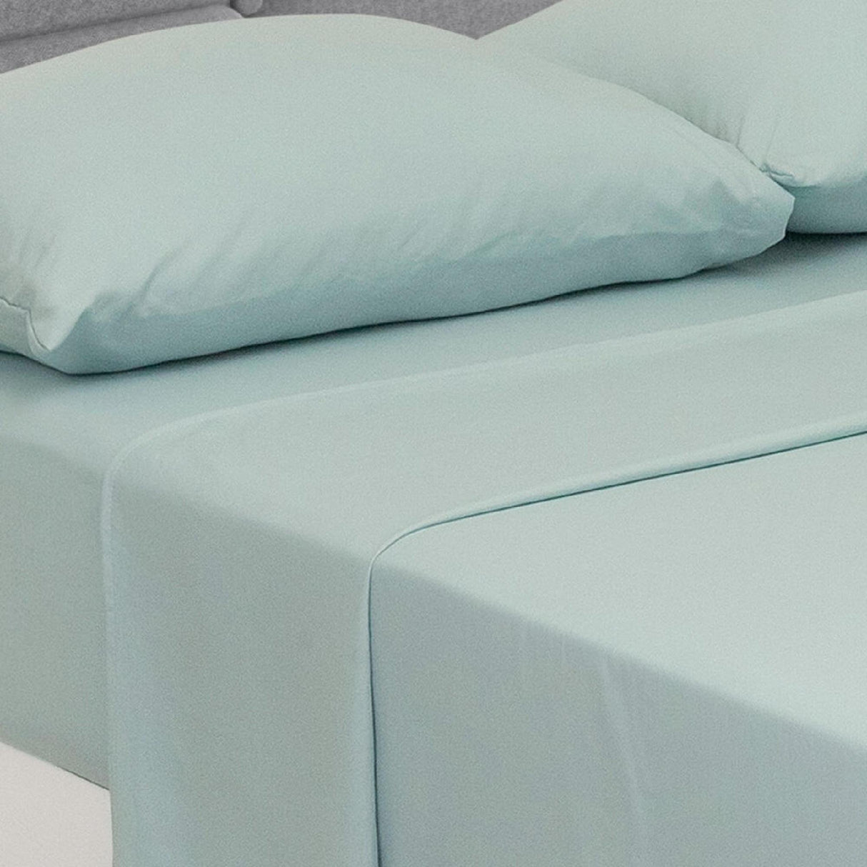 Juego de Sábanas Cotton Sense Fondo Entero Verde Menta Para Cama Semidoble 120 X 190 Cm - SABANAS | Bylmo
