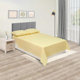 Juego de Sábanas Cotton Sense Fondo Entero Amarillo Para Cama Semidoble 120 X 190 Cm - SABANAS | Bylmo
