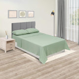 Juego de Sábanas Cotton Sense Fondo Entero Verde Para Cama Semidoble 120 X 190 Cm - SABANAS | Bylmo